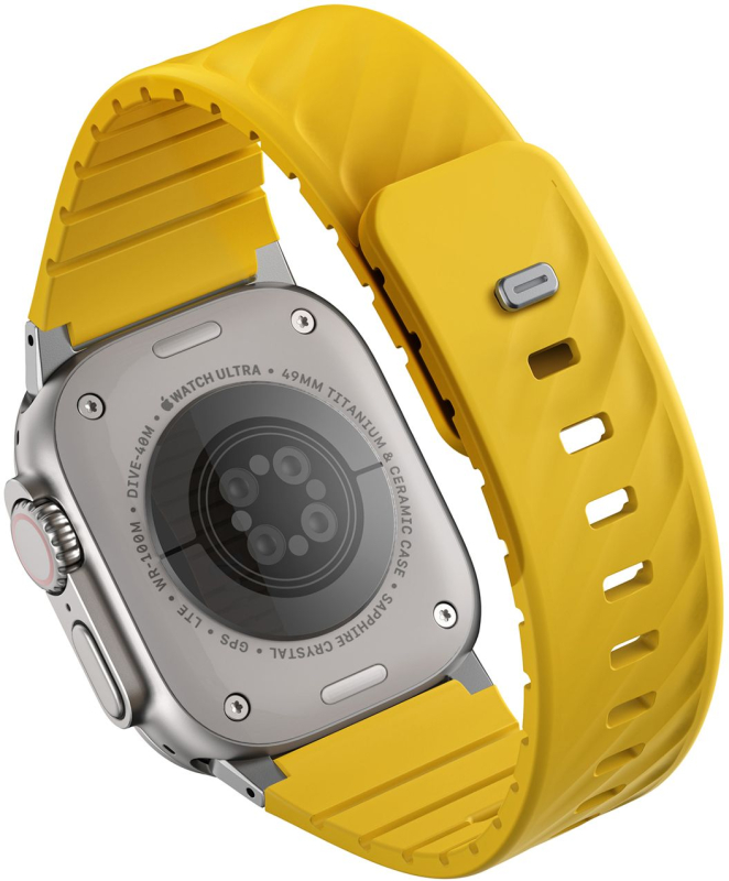 Ремешок Uniq для Apple Watch 49-40 mm FLUO Silicone Rubber Golden Yellow