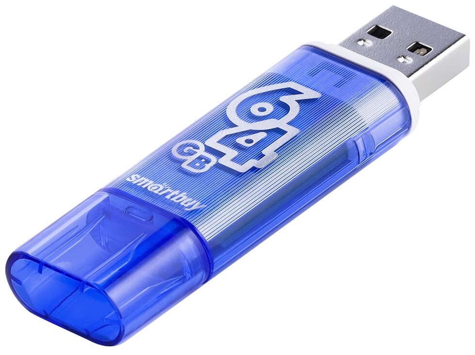 Флеш-накопитель USB 3.0 Smartbuy 64Гб Smart Buy Glossy, Темно-синий