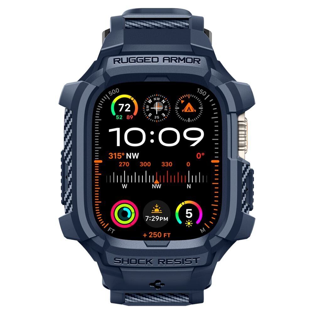Ремешок+защитный чехол SPIGEN RUGGED ARMOR ”PRO” для Apple Watch Ultra 1 / 2 (49 мм), Темно-синий