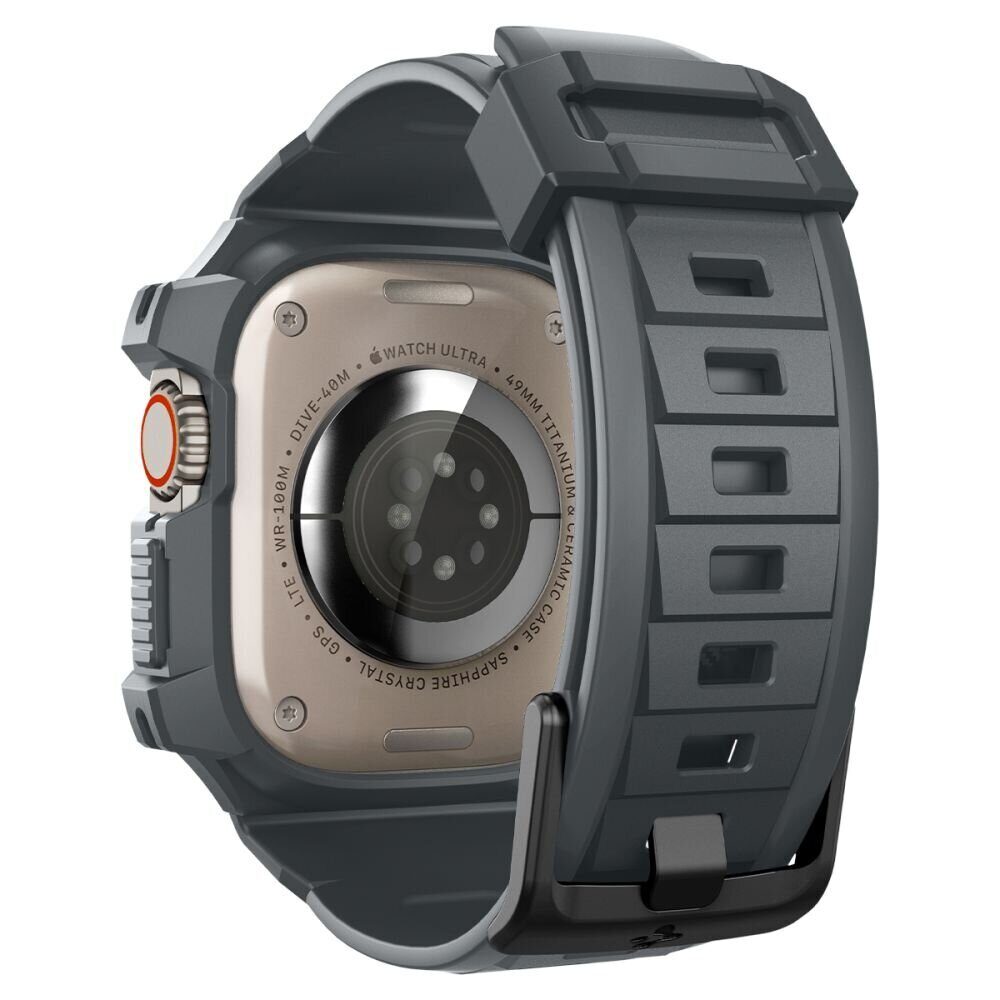 Ремешок+защитный чехол SPIGEN RUGGED ARMOR ”PRO” для Apple Watch Ultra 1 / 2 (49 мм), Темно-серый
