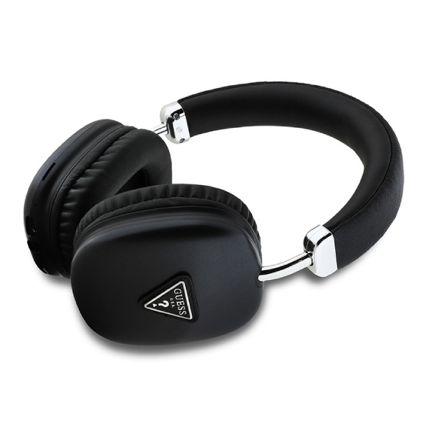 Беспроводные накладные наушники Guess Bluetooth Headphones PU Saffiano Triangle Metal Logo, Черный
